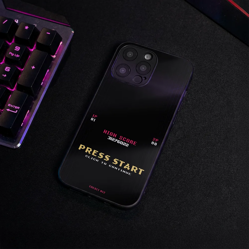Etui szklane Press Start