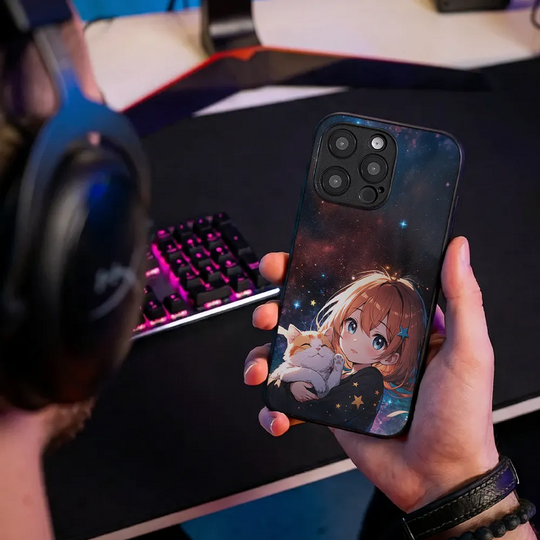Glass Phone Case Cat Cuddles