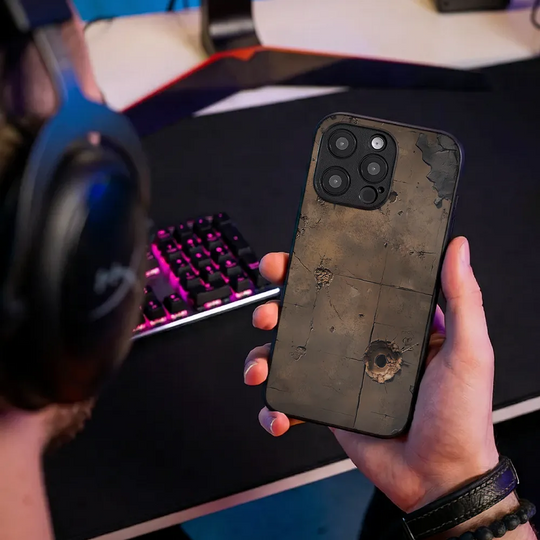 Glass Phone Case Battle Marks