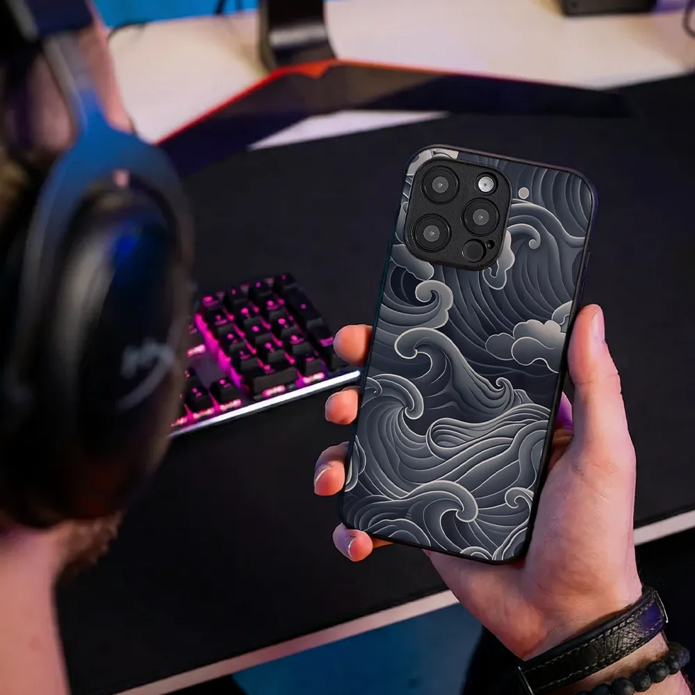 Glass Phone Case Huge Waves