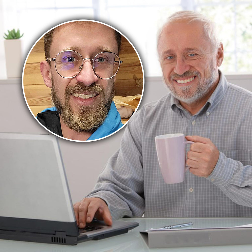 Podkładka pod Mysz Dziadek na Laptopie